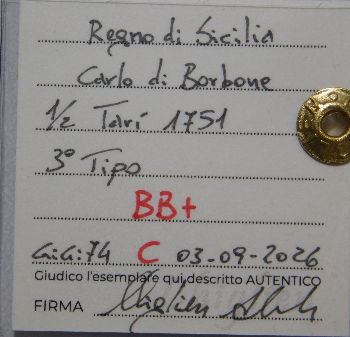Mezzo tarì 1751