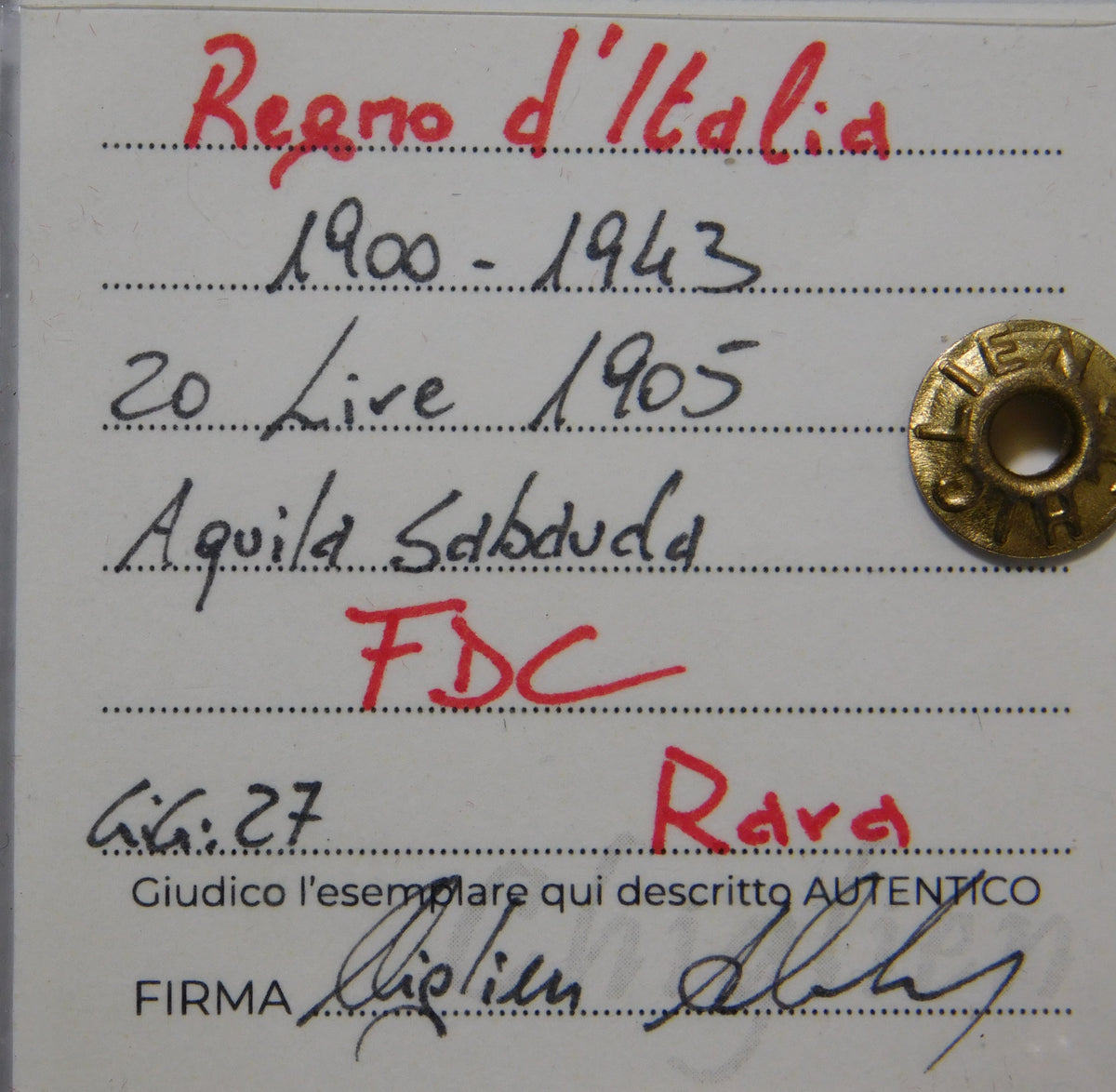 20 lire 1905