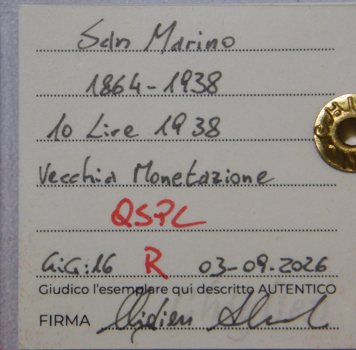 10 lire 1938