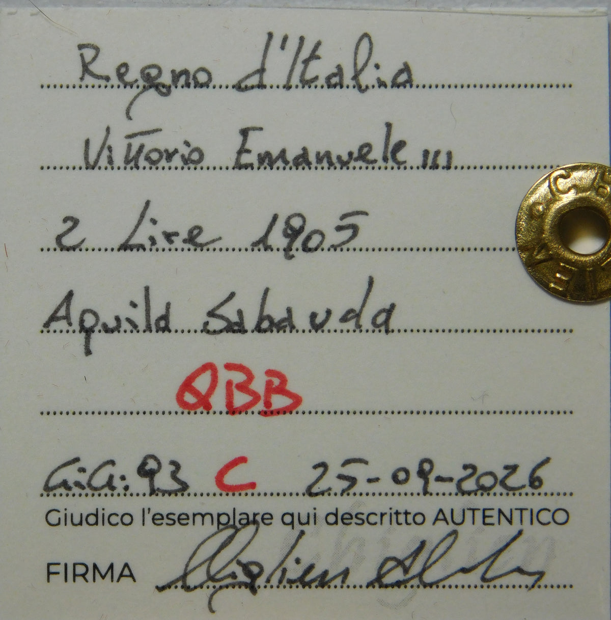 2 lire 1905