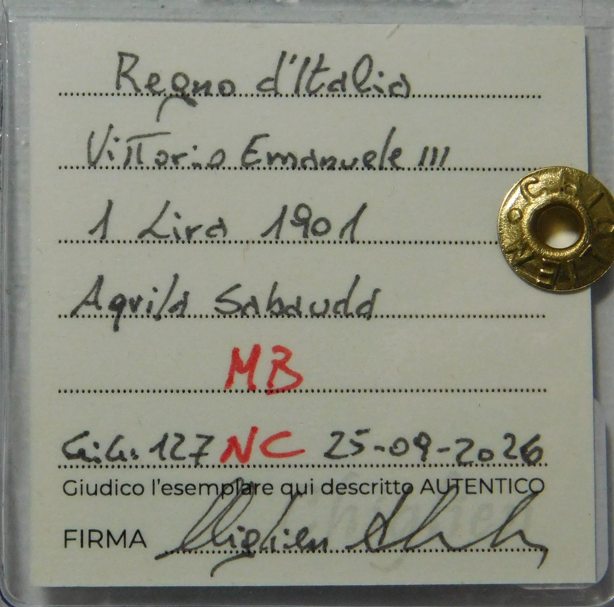 1 lira 1901
