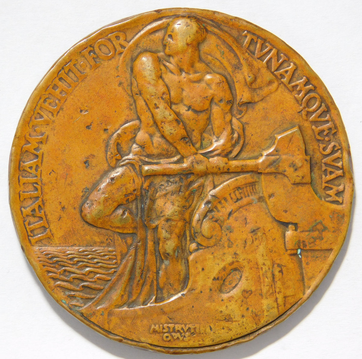 Mussolini traghettatore del popolo italiano 1925 medaglia
