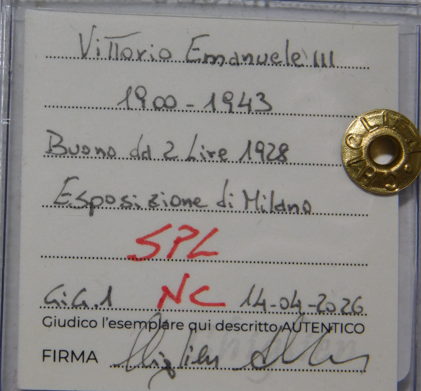 Buono da 2 lire Esposizione di Milano