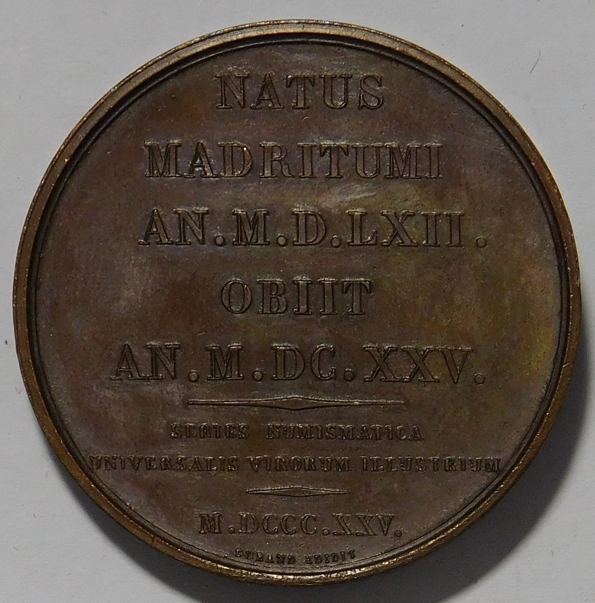 D. Lope Felix De Vega Carpio 1824 Medaglia