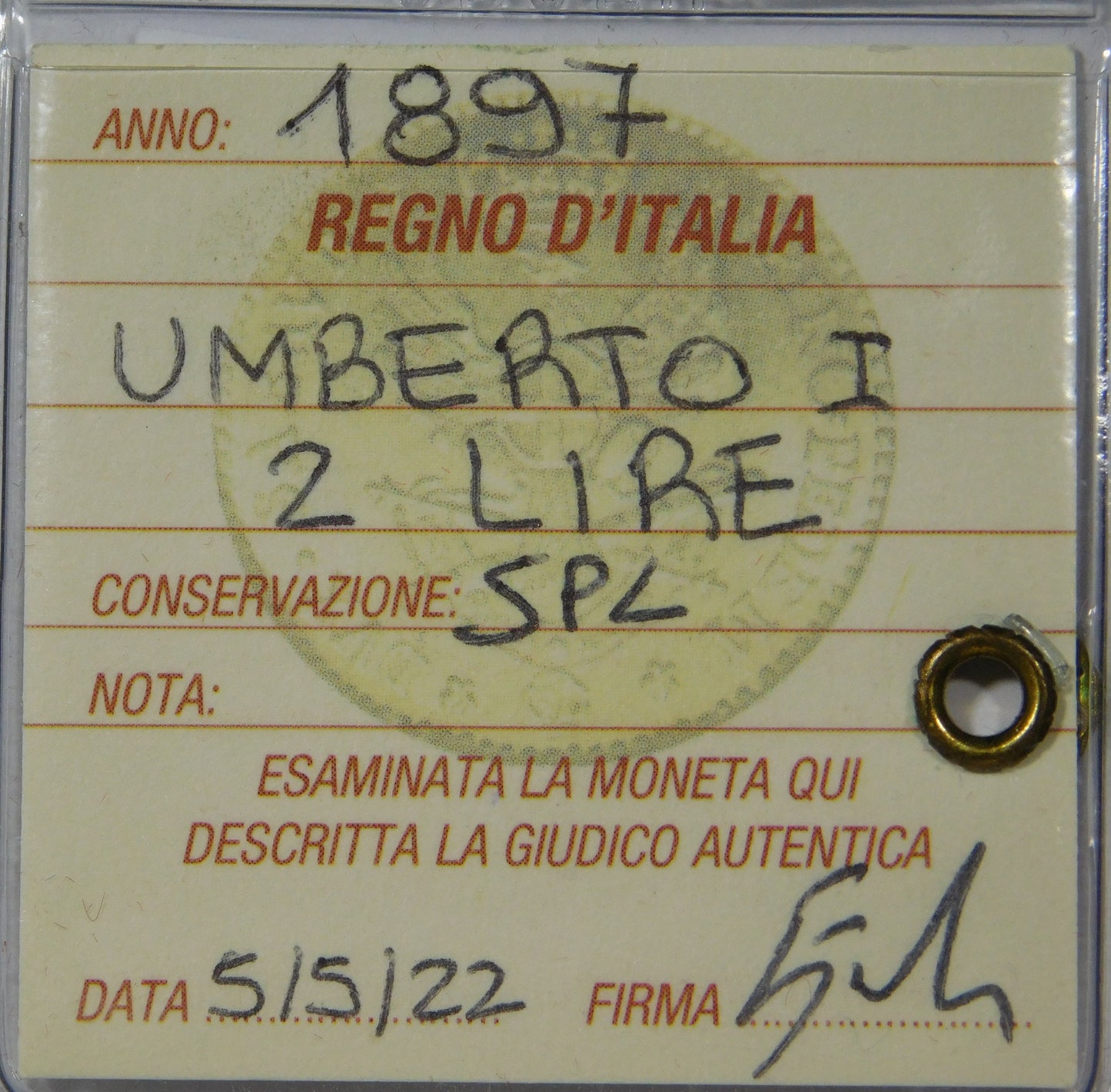 Umberto I 2 lire 1897