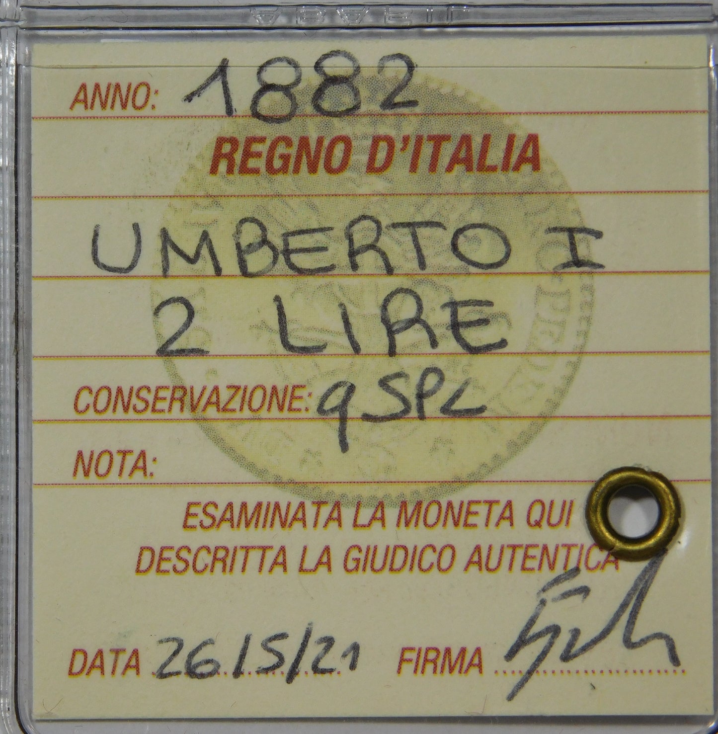 Umberto I 2 lire 1882