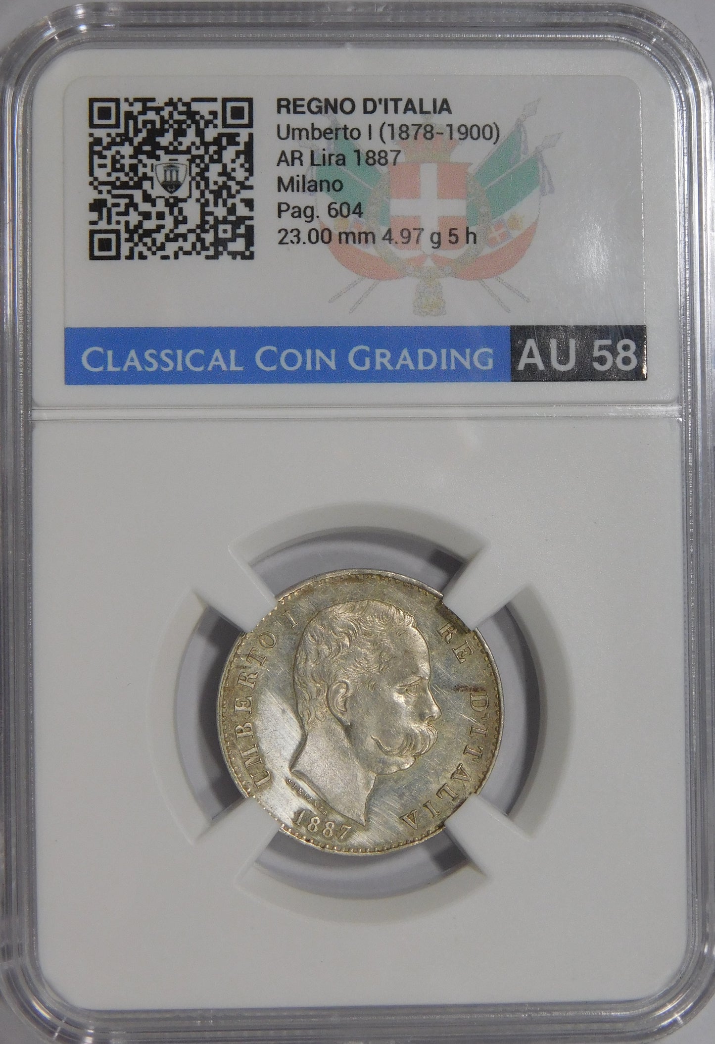 1 Lira 1887 Milano