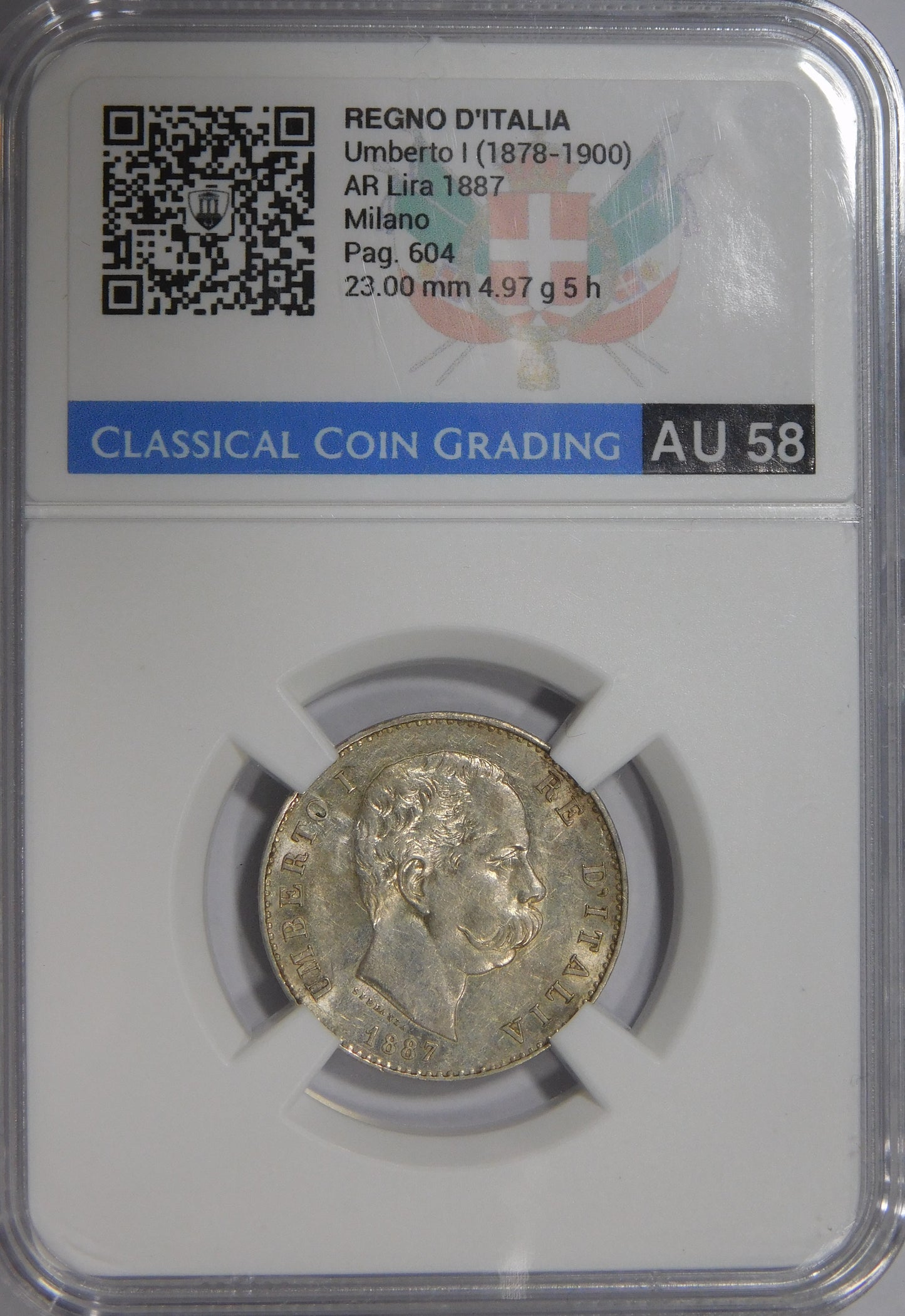 1 Lira 1887 Milano