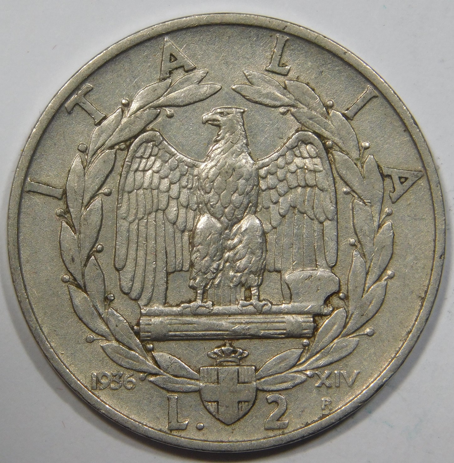 2 lire 1936 XIV
