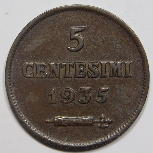 5 centesimi 1935