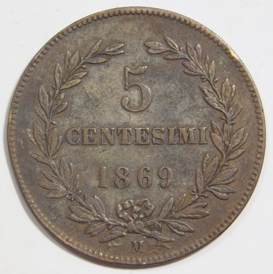 5 centesimi 1869 M