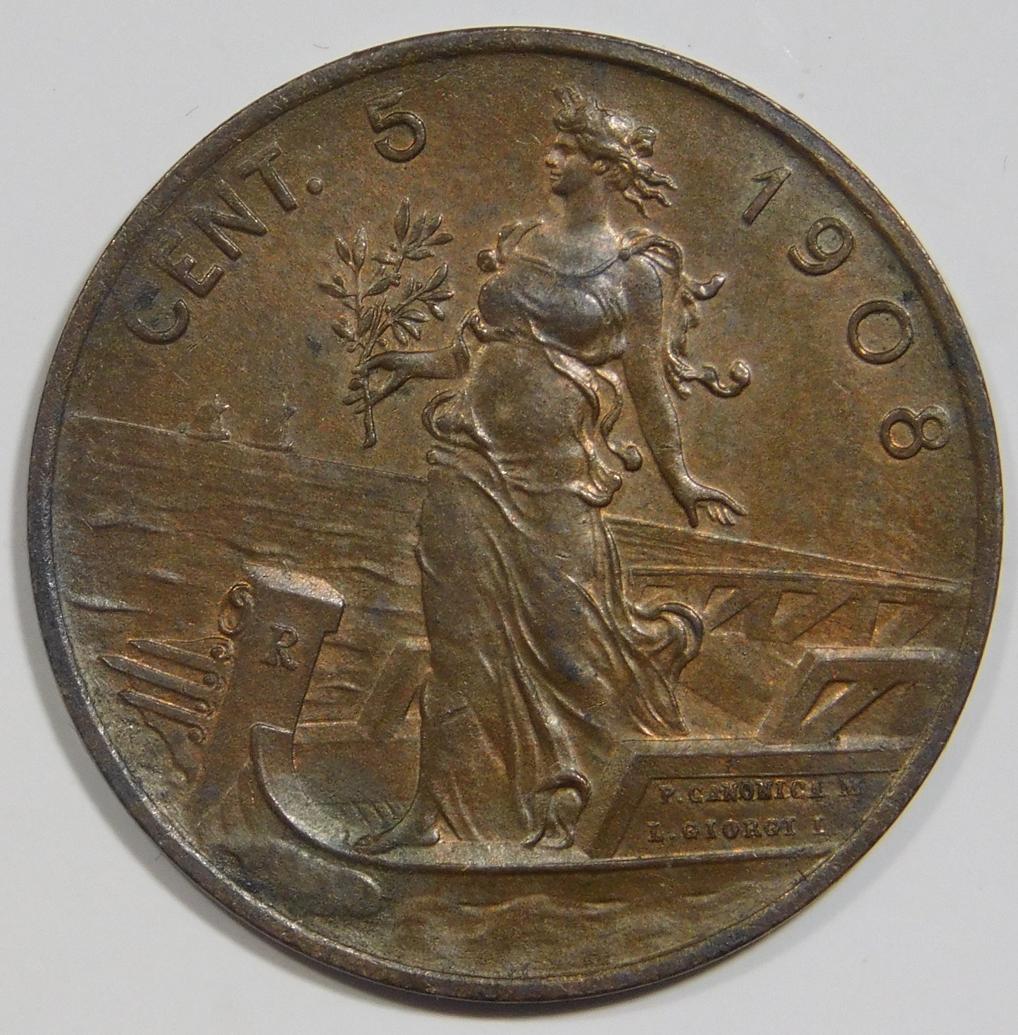 5 centesimi 1908