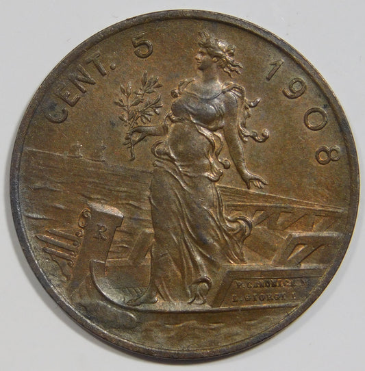5 centesimi 1908
