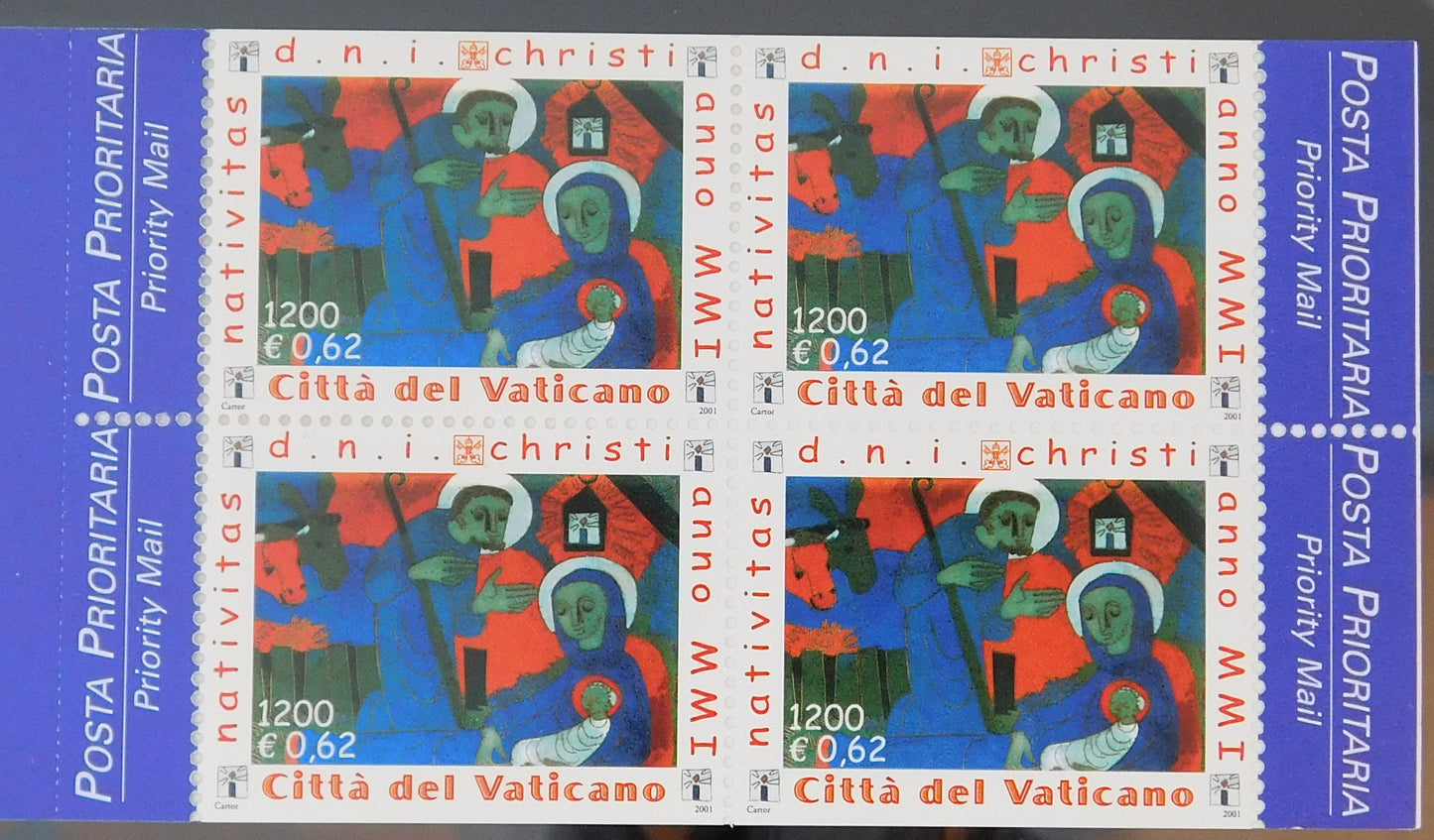 Vaticano libretto con 4 Francobolli 2001