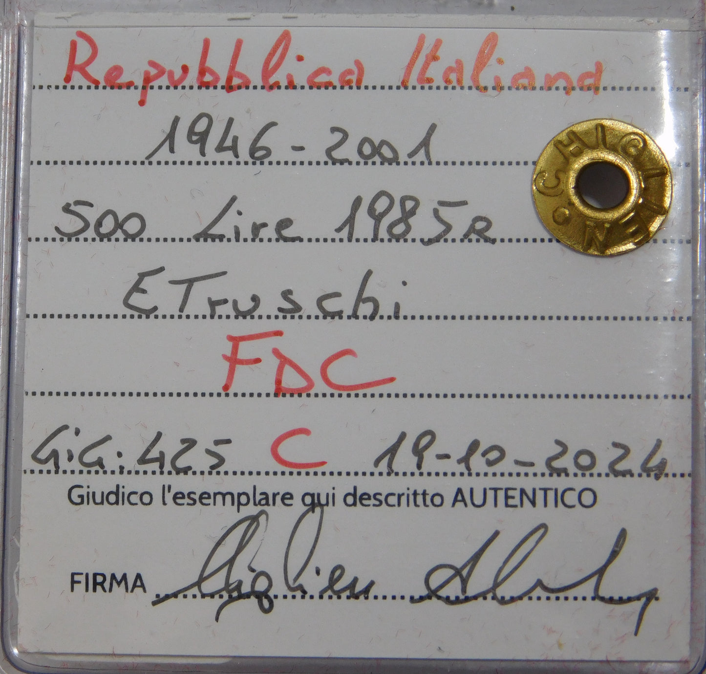 500 lire 1985 Etruschi