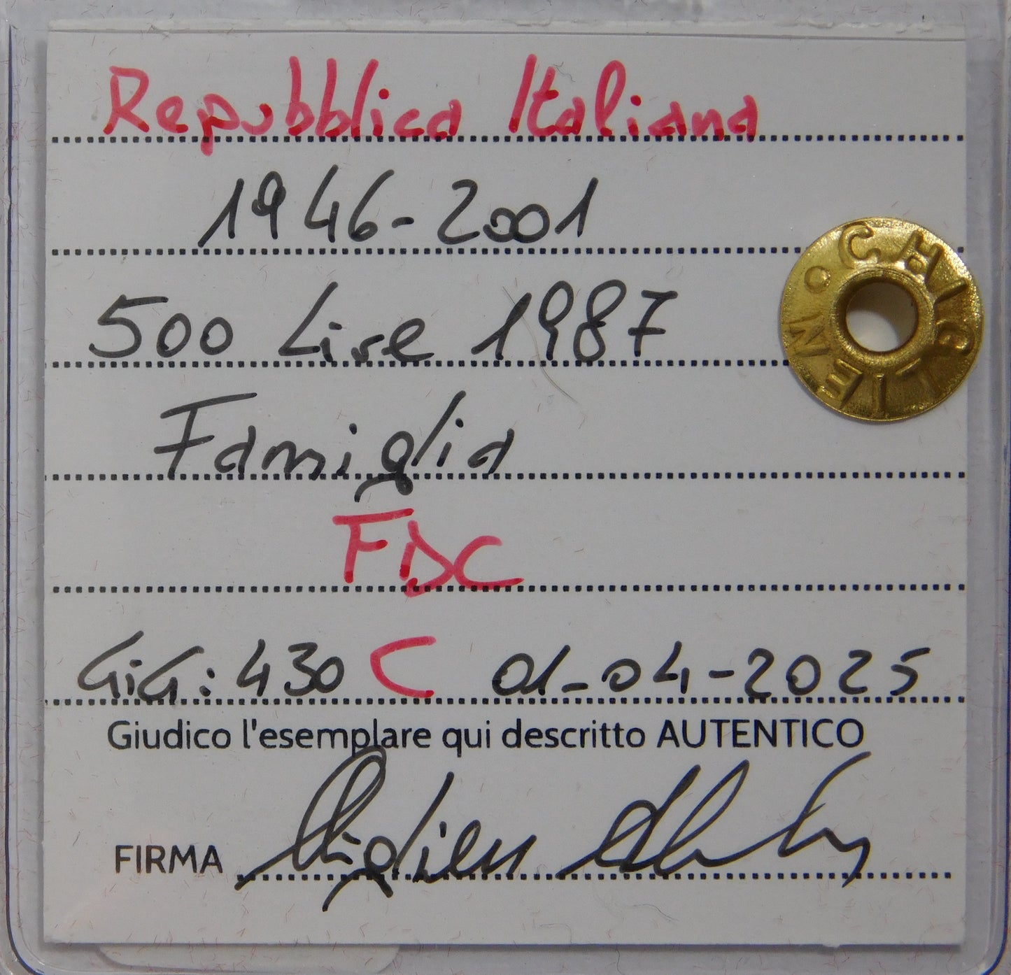 500 lire 1987