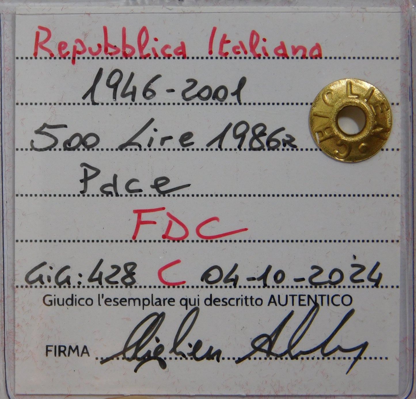 500 lire 1986