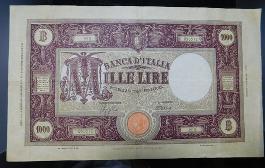 Mille lire Grande M Fascio