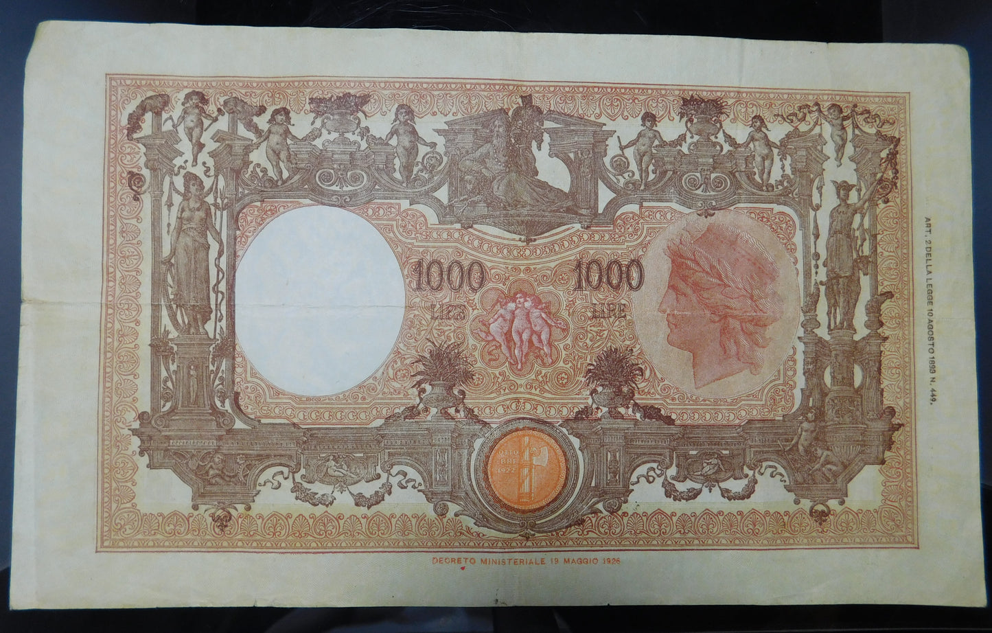 Mille lire Grande M Fascio