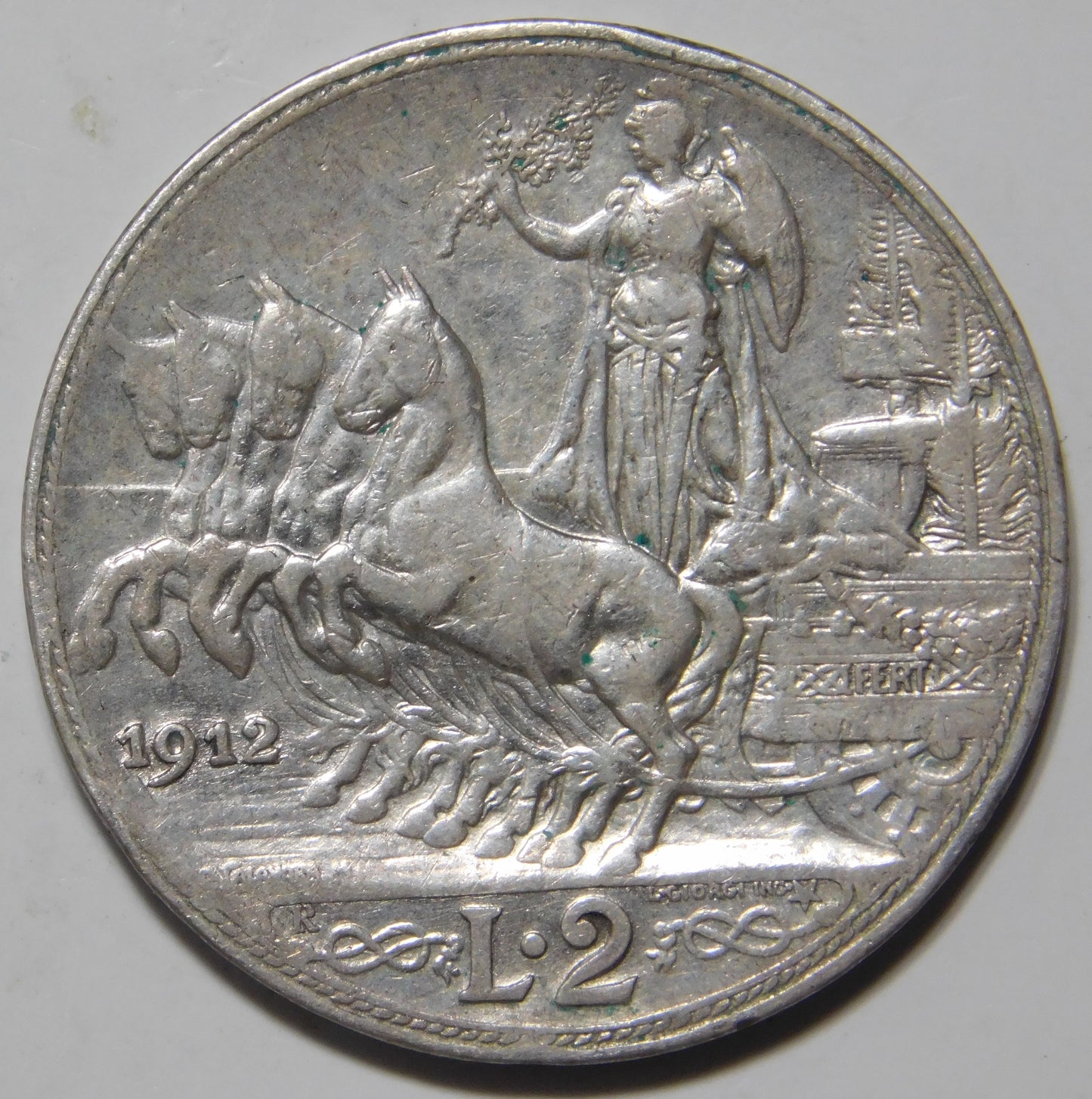 2 lire 1912 Quadriga Veloce
