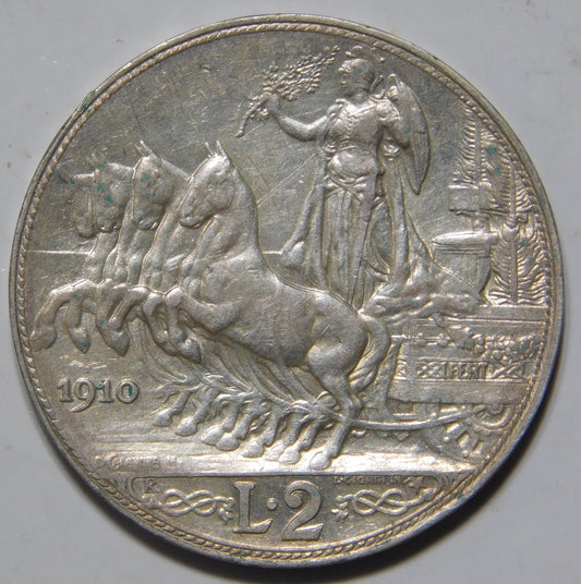 2 lire 1910 Quadriga Veloce