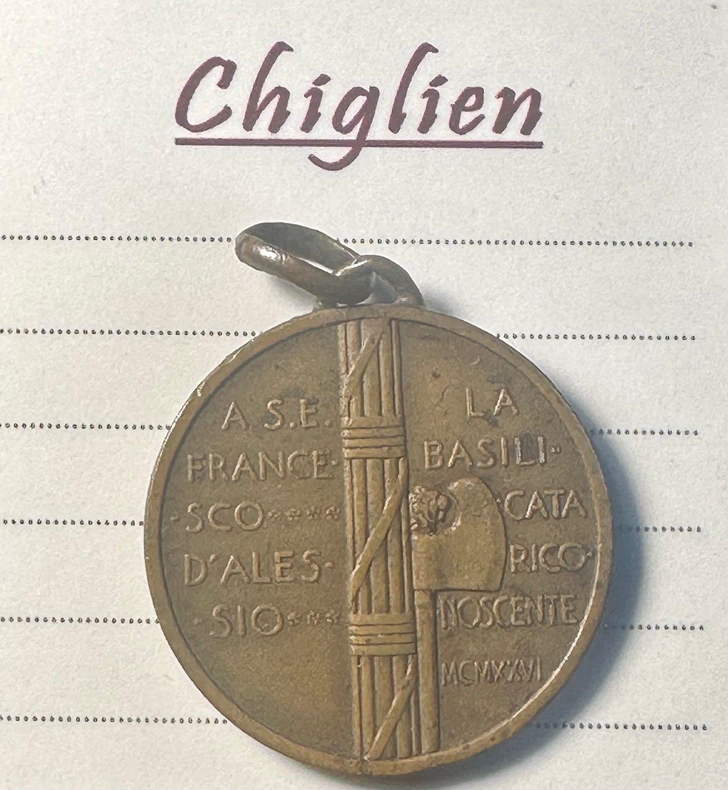Medaglia a ricordo di Francesco D’Alessio