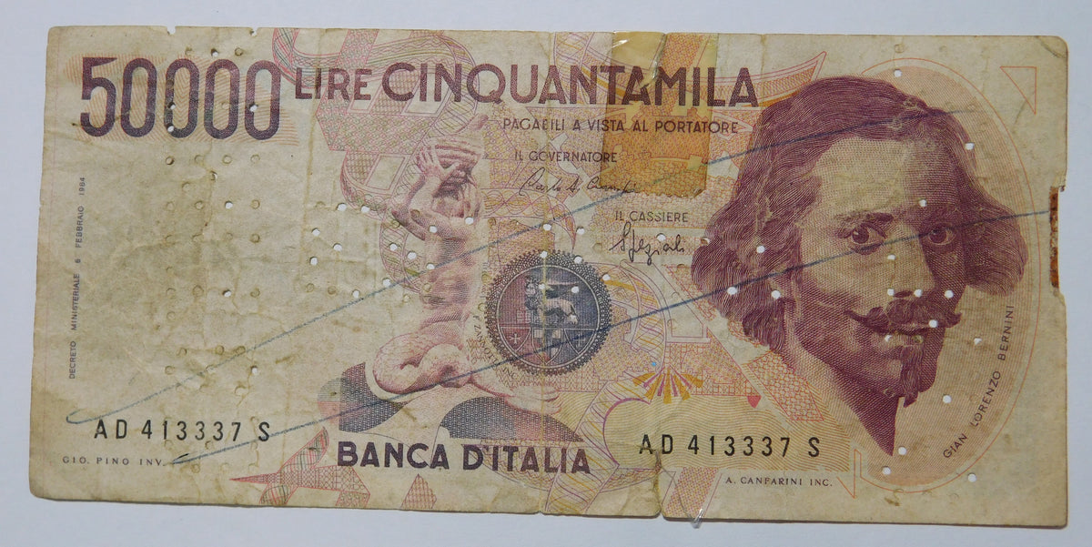 lire 50.000 L. Bernini