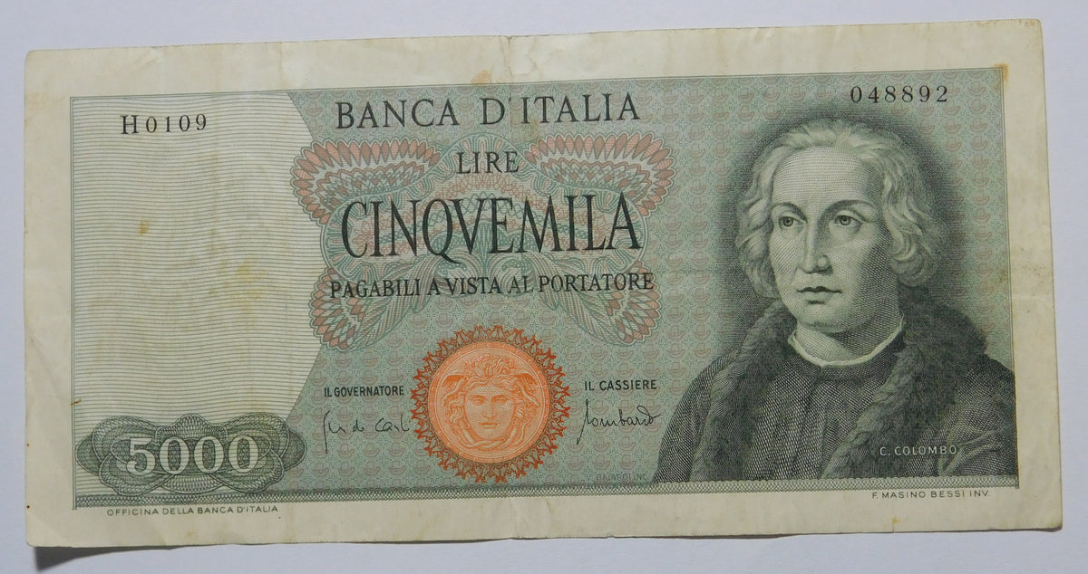 lire 5.000 Colombo 1° tipo