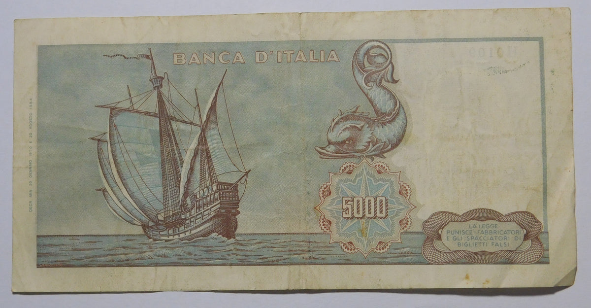 lire 5.000 Colombo 1° tipo