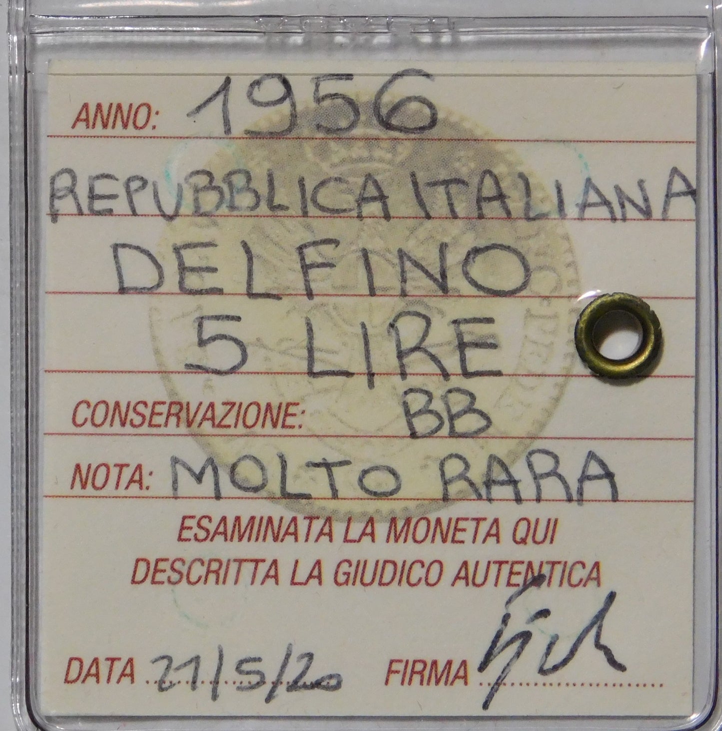 5 lire 1956