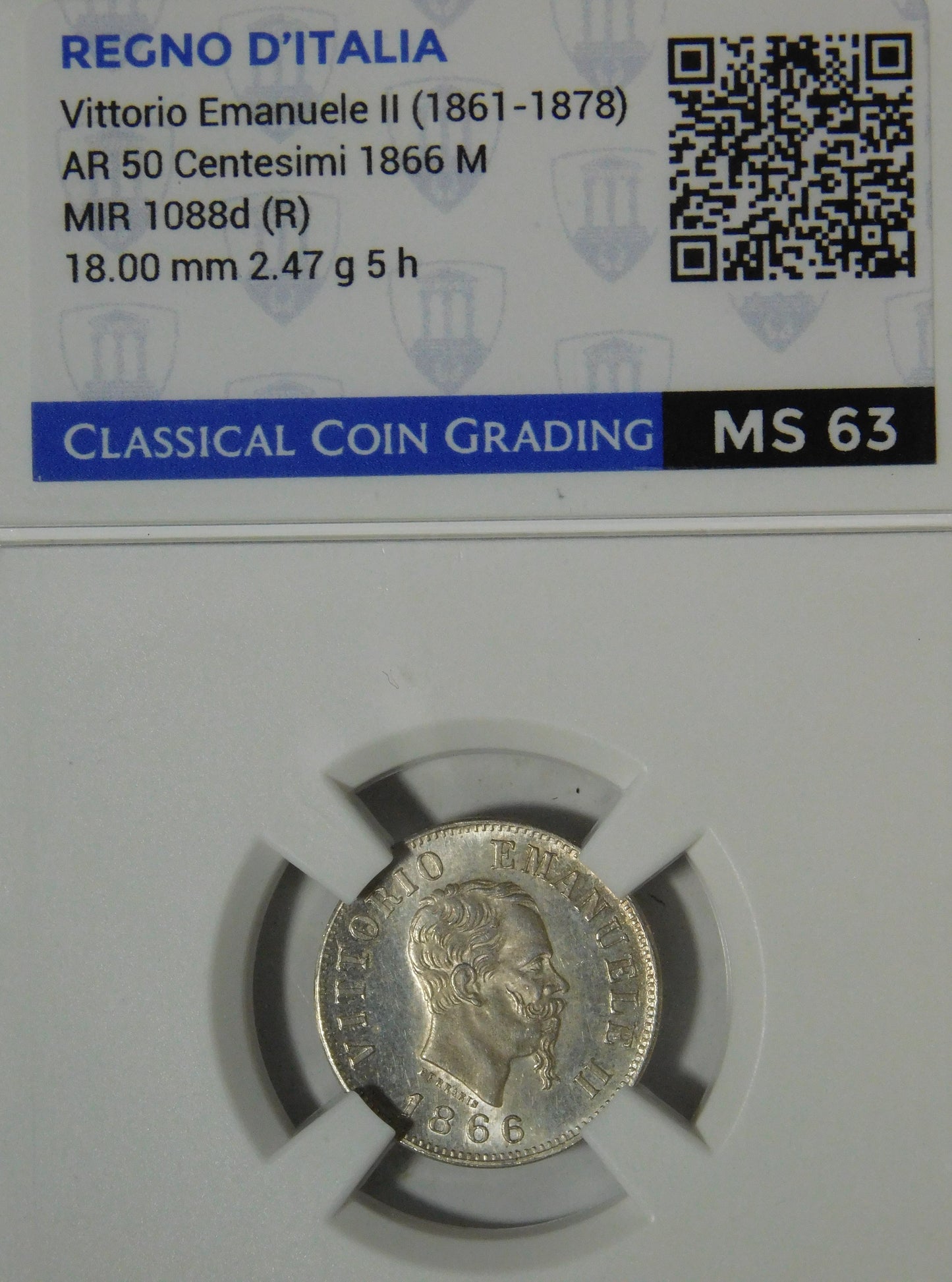 50 Centesimi 1866 Milano