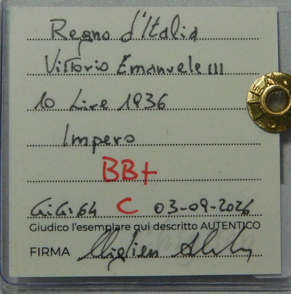 10 lire 1936