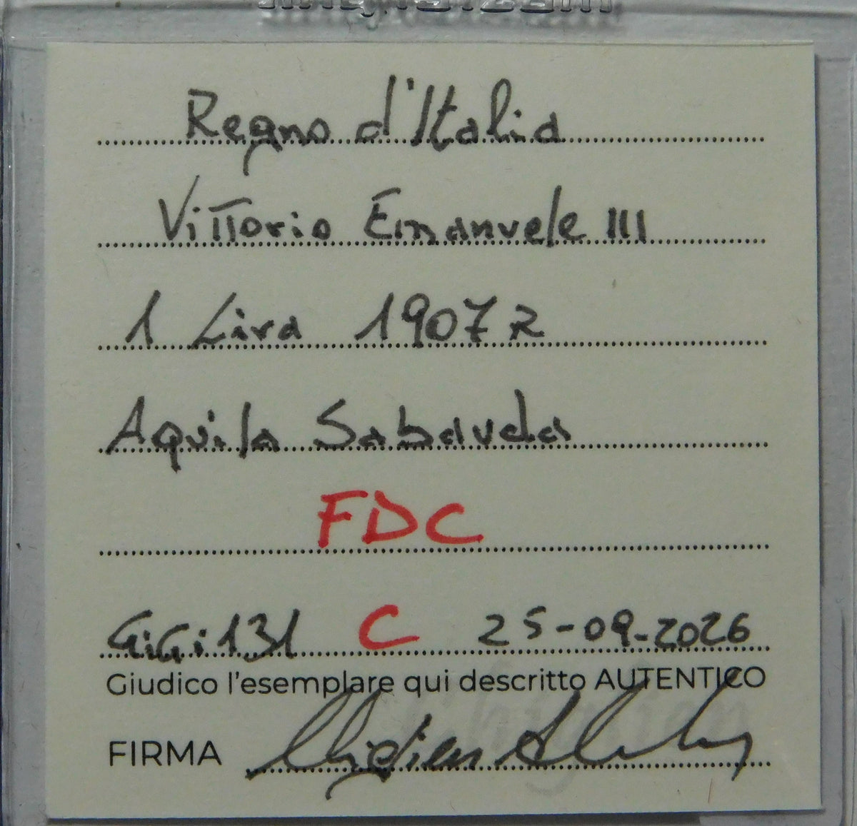 1 lira 1907