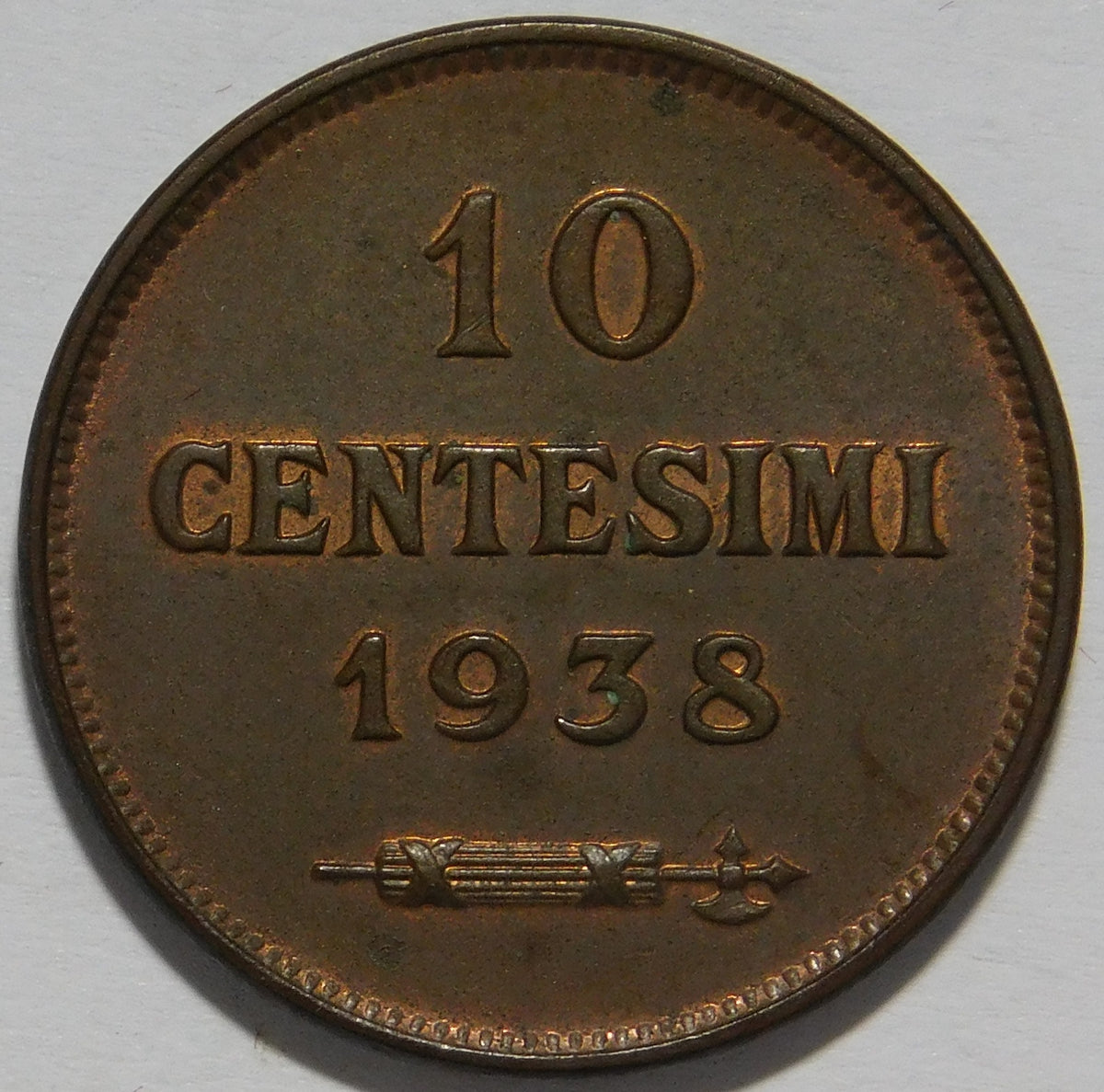 10 centesimi 1938