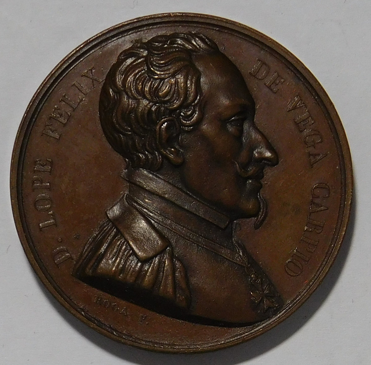 D. Lope Felix De Vega Carpio 1824 Medaglia