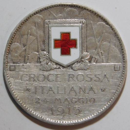 Due lire 1915 Croce Rossa Italiana